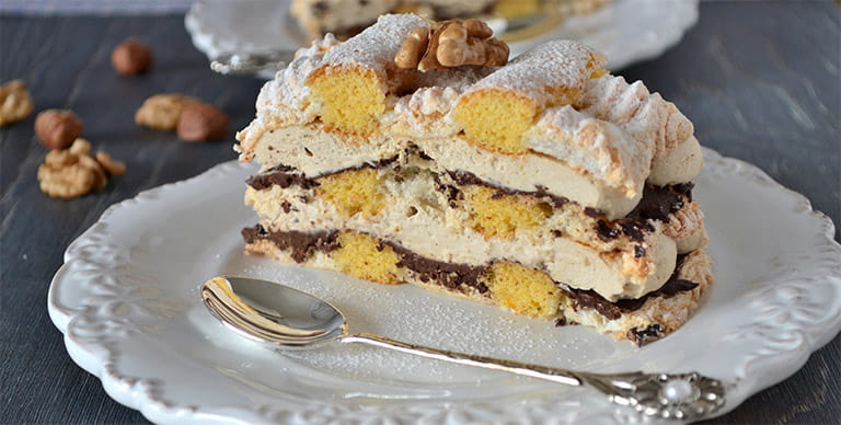 'Kardinalschnitte' or 'Cardinal Slice' - a traditional Austrian layered meringue-based dessert